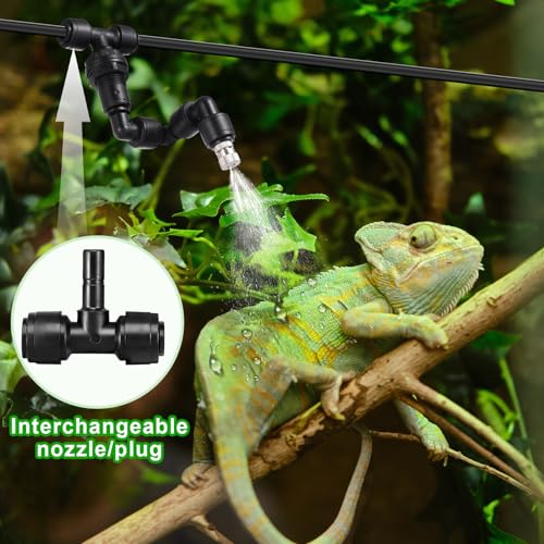20 Pack 1/4" Push to Connect Fittings Tee Connectors,Reptile Mister System 1/4" Quick Connect Fittings,Reptile Mister Fittings for Aquarium,Vivarium,Irrigation System - size: 20 Pack 1/4" Tee