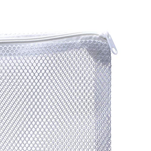 Large Filter Media Bags,Aquarium Mesh Bags with Plastic Zipper,White Net Bags for Bio Balls, Ammonia Remover 17.8" by 13.5" (4pcs)