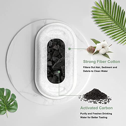 Cat Water Fountain Filters, Compatible with Stainless Steel Pet Fountain 12 Filters with 12 Sponges Replacement Filters - size: 12 Filters& 12 Sponges