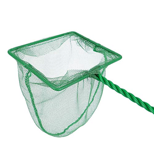 2 Pcs Aquarium Fish Net, 4 inches Fine Mesh Quick Catch Fish Net for Fish Tank Betta Fishing Net - color: Green, size: 4" (2-Pack)