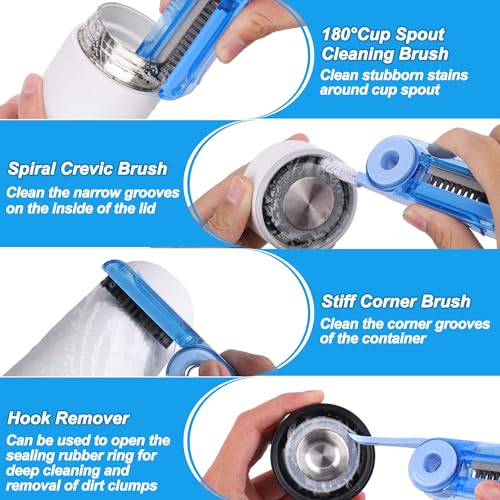 XANGNIER 4 in 1 Multifunctional Cleaning Brush,3 Pack Water Bottle Cleaner Brush,Bottle Gap Cleaner Brush,Cup Cover Cleaning Brush,Cup Crevice Cleaning Tools,Home Kitchen Cleaning Tools - color: 4 in 1 Multifunctional Cleaning Brush-3 Pack