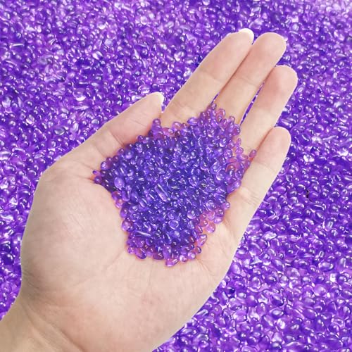Keedolla Fish Tank Rocks Gravel 15 Oz, Betta Fish Tank Beads Pebbles Aquarium Glass Rocks Stones Marbles Small for Fish Tank, Vase Filler, Succulent Plants Decor - Purple - color: Purple, size: 0.93 Pound