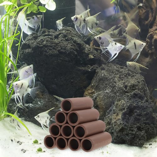 Healifty Shrimp Hideaway Pipe and Pottery Breeding Shelter Cave for Aquarium Fish Tank, Spawning Tube Hiding Habitat Ornament for Freshwater Shrimp Breeding and Stress Reduction