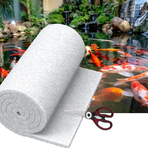 Classic Pond Filter Pad Media 18"x36"x1", 4.5 Ft² White Thicker Reusable Replacement Washable Pad,Fish Pond Filter Material for Koi Outdoor Ponds Aquarium - size: 18”x36"x1"