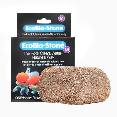 EcoBio-Block Natural Volcanic Rock for Aquarium Water Clarity & Balance — Low-Maintenance Alternative to Weekly Additives — for Freshwater Fish, Turtles, Shrimp & Frogs (Medium, 15-40 gal) - size: 1 Pack, style: Medium
