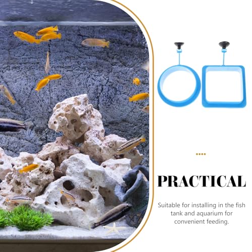 2pcs Reusable Plastic Fish Feeding Rings Aquarium Feeding Circles Floating Fish Feeder for Tank Tropical Food Retaining Ring Aquarium Accessory