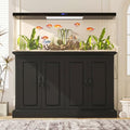 JIJIWANG 55-75 Gallon Fish Tank Stand with Power Outlet, 4-Cabinet Reptile Tank Stand for Turtle Terrarium, Heavy Duty, Black - color: Black, size: 50"L x 20"W x 36.2"H