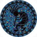 Decorative Pool Art - Poolmat - 50+ Designs Easy to Install and Remove - size: 59" in Diameter, style: Blue Kokopelli