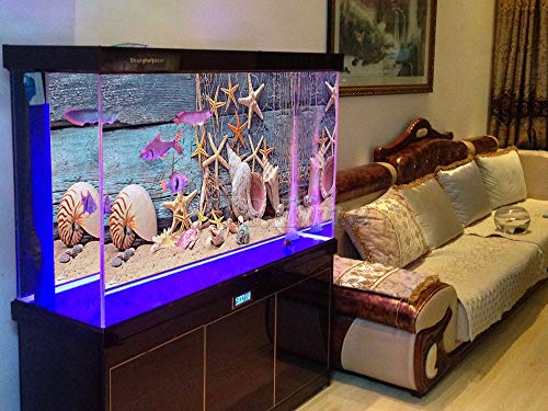 Starfish Aquarium Background Poster HD Fish Tank Decorations Landscape (72" x 25"/ 183 x 64cm) - size: 72" x 25"/ 183 x 64cm