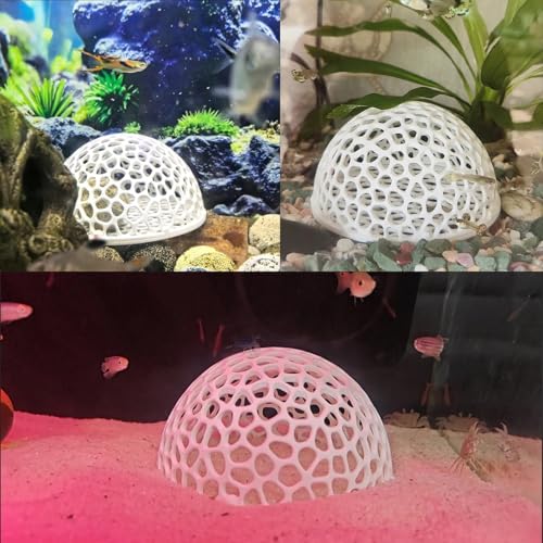 Aquarium Shrimp Hide, Fish Tank Porous Cave Shelter Hideout Ornament, Detachable Breeding Shrimp Hide & Rest Tunnel, 2 Set, White - color: White
