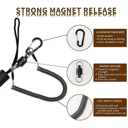 GOODCAT Fly Fishing Net, Bass Trout Landing Net, Folding Fishing Nets Fresh Water, Safe Fish Catching or Releasing, Fly Fishing net Magnetic Release - color: C:Extend Length:24.5"