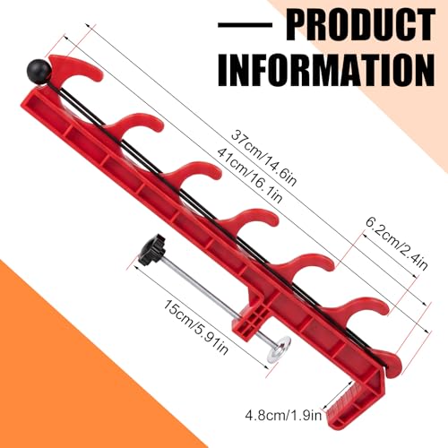 2 Sets Truck Bed Fishing Rod Holder, Holds 4 Rods, Fits 2.36" Thick Rails, Easy Install Kayak & Fly Rod Storage Rack - color: Red, style: 6 Holes