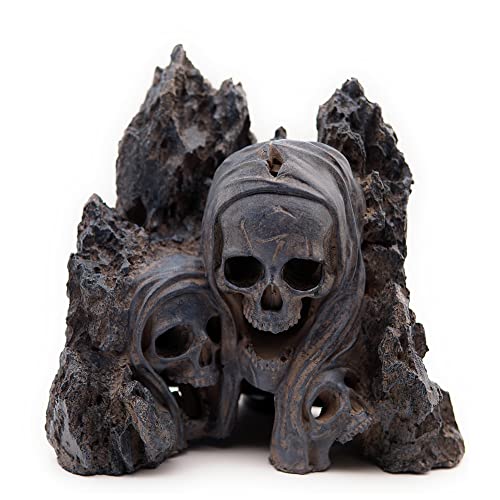 Allcolor Fish Tank Decor Rocks.Aquarium Decoration Model.Easy and Quick Solution for Aquascaping.(Skull Canyon) - style: Skull Canyon
