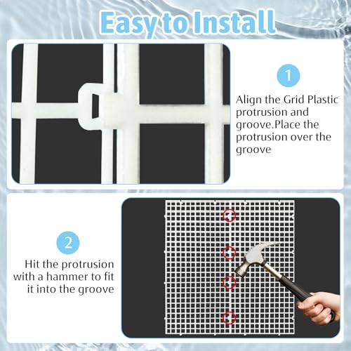 Plastic Aquarium Divider with Clips Grid Panel Aquarium Lid Hood Fish Tank Divider Filter Bottom Isolation Pane Separator for Mixed Breeding(8 PCS,White)