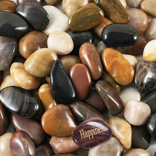 SIDONG 10 lbs Mixed River Rocks, 1.2-2 Inches Highly Polished Pebbles for Indoor Plants, Aquarium Rocks Used in Fish Tank, Decorative Stones for Plants, Vases, Home Décor, Crafting, Garden Landscaping - color: Mixed, size: 10 lbs,1.2-2inch