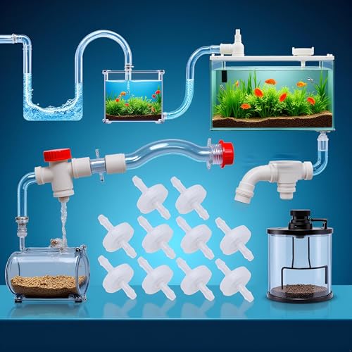 10cs White 1/8" 3mm Plastic Check Valve Hose Barb Non Return Ozone Resistance Plastic Valve Check Aquarium for Water Fuel Oil Air Gas