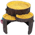 1 Piece Artificial Aquarium Stump, Non-Toxic Resin, Food Platform, Stable, Realistic Design, Terrarium Cave Ornament for Shelter