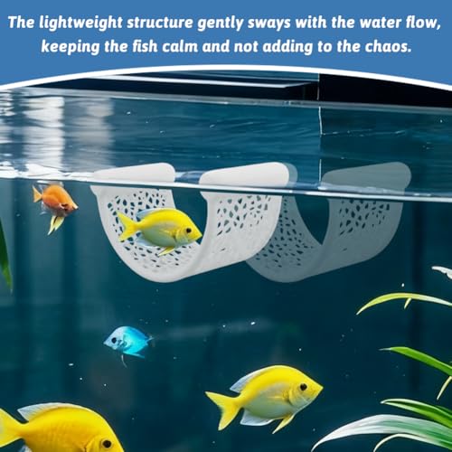 Aquarium Floating Hammock for Fighting Fish, Shrimp & Nano Fish - Minimalist Resting Platform, LowFlow Tank Decoration, Easy to Clean Aquatic Tank Perch for Small Fishes