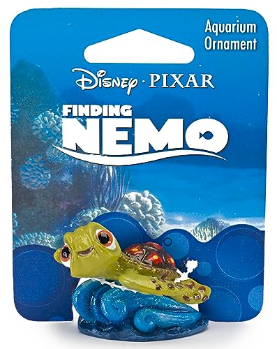 Penn-Plax Squirt Mini Aquarium Ornament for Finding Nemo - Fun Decoration for Your Smaller Tank with This Friendly Turtle Riding a Wave