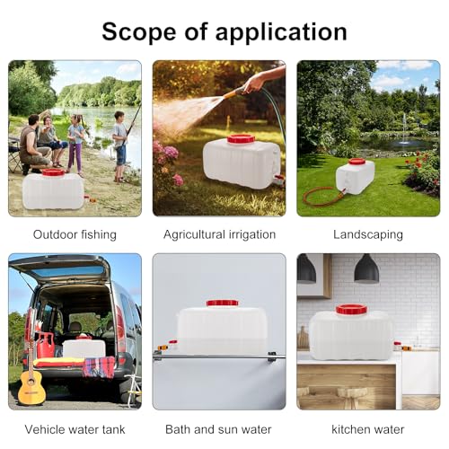 Water Storage Container for Camping, 6.6 Gallon Water Tank with Faucet, Portable First Aid Water Storage for Outdoor Hiking, RV, Autonomous Driving Tour, 17.7 x 11.8 x 11.8in - size: 17.7 x 11.8 x 11.8in