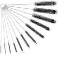 Straw Cleaner Brush Set, 12 Pieces Botthle Cleaning Brush and Nylon Tube Brush Brush, 11.8 Inch Long Cleaning Brush Kit for Water Bottle, Straws on Tumbler, Sippy Cup, Tea Pot Spout - color: 11.8 Inch Black Cleaning Brushes