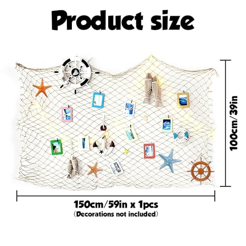 1Pc White Natural Cotton Fish Net Decor, Halloween Gag Party Essential! Nautical Pirate Underwater Ocean Beach Style, Perfect for Spooky Decor, Costume Props and Themed Events