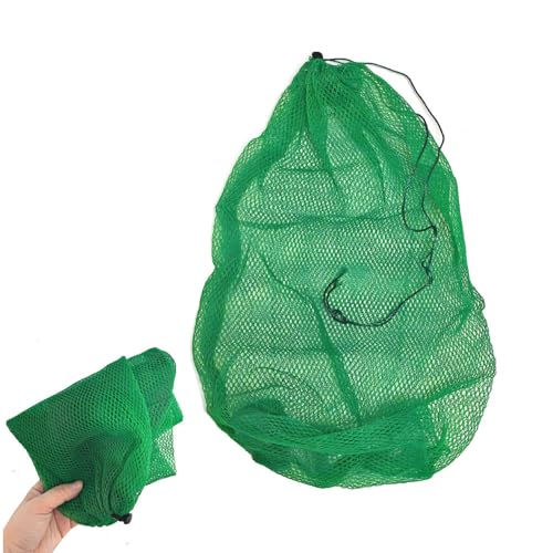 Portable Fishing Net Bag Drawstring Fishing Net Nylon Mesh Fishing Bag Fishing Storage Bag (23.6x15.7inch) - size: 23.6x15.7inch