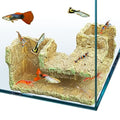 Aquarium Rock Underground Cave Tunnel, Fish and Shrimp Natural Hideout Decoration, Sinking Base with Viewing Ports Decor Under Gravel, 1 Piece