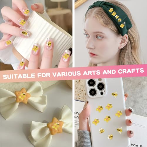 Tmtains Slime Charms Kawaii Resin Charms 3D Cute Nail Charm Mini Flatback Luminous Animal Charm Bulk Resin Jewelry Making Turtle Embellishments Supplies for Cell Phone Scrapbooking DIY Crafts - color: Ea 210Pcs Resin Bees