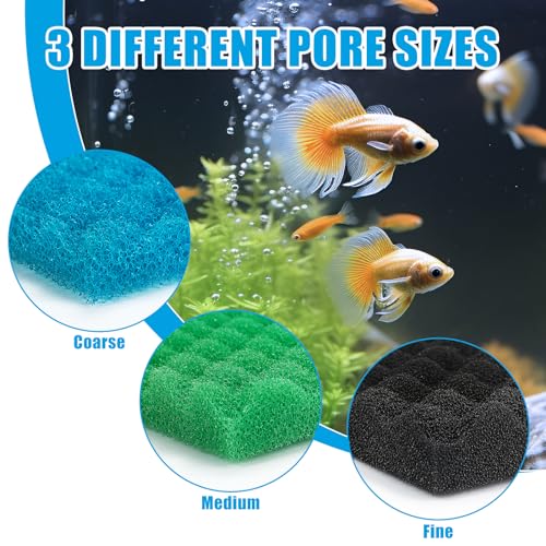AQUANEAT Aquarium Bio Sponge Foam Filter Media Pad Cut-to-fit for Fish Tank Sump Pond 17" x 11" x 1/2" to 1"
