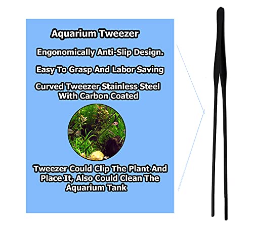 G.S Aquarium Tweezers Long Reptiles Feeding Tongs for Aquatic Plants Spider Snakes Lizards (12" Straight)