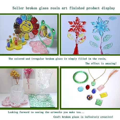 Transparent Irregular Sea Glass Small Chips for Crafts,2-4mm Multiple Color Choices Crushed Glass Chips, for Resin Vase Filler,Aquarium Décor Broken Glass Piece,for Art Flat Frosted Glass.(100g) - color: transparent