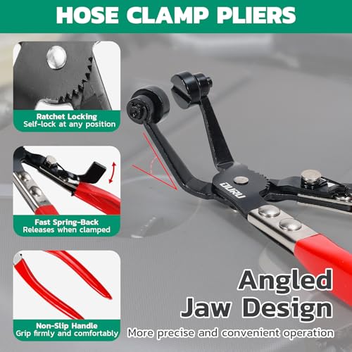 OURU 365PCS 6-25mm Spring Band Hose Clamps Assortment kit with Hose Clamp Plier, Constant Tension Hose Clamps for Fuel Lines, Silicone Vacuum Hoses, Water Pipe, Low-Pressure Air Clips - size: 365PCS (6-25mm)+ Plier