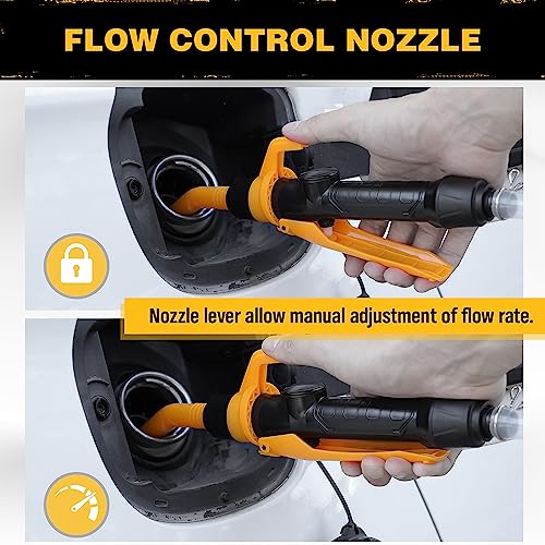 Portable Battery Powered Pump - Electric Fuel/Water Transfer Pump 2.4 GPM, Liquid Siphon Pump with Adjustable Flow Control, Gas Pump with Filter Design, Gas Can Pump Ideal - size: Portable Battery Powered Pump