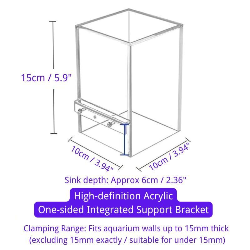 AeroAquarium Negative Pressure Fish Tower, Anti-Gravity Desktop Aquarium with Self-Filling Water Column, Vacuum Floating Fish Tank Decor for Betta, Zen Home Office Decor Gift (5.9”*3.94"*3.94") - size: 5.9”*3.94"*3.94"