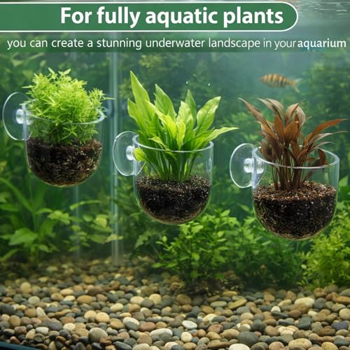 6PCS Shower Plant Holder, Stable Suction Cup Planters for Shower Wall, Aquarium Plant Cups, Multipurpose Water-Resistant Plant Holders for Bathroom and Kitchen Organization