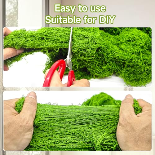 Fake Green Moss for Potted Plants Indoor, 5.3oz Artificial Moss for Crafts, Faux Decor for Fairy Garden, DIY Decorative, Model Making, Walls, Glass Containers, Home - color: Light Green 5.3oz