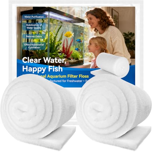 Borlech Aquarium Filter Floss Pad - Mechanical & Polishing Polyester Media for Fish Tank Filters, Ultra-Clear Water in No Time, 3/4" Thick (78.8” x 11.8”) 2 Pack - size: 78.8"x11.8"x1" (2 PACK)