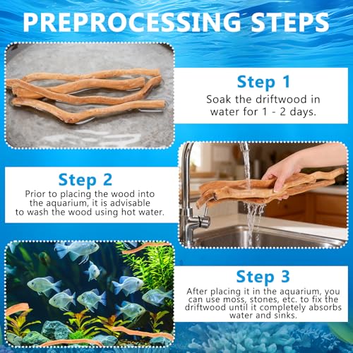 250g Natural Driftwood for Aquarium, Mix Natural Wood Roots, Wood Long Driftwood, Applies to Reptile Branches Terrarium, Driftwood for Aquarium Decor