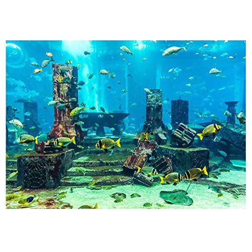 Yosoo PVC Aquarium Background Underwater Poster,Fish Wall Decorations Sticker 4 Size(76x46cm) - color: 76*46cm