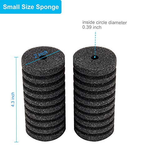 hygger Pack of 4 Replacement Sponges for Aquarium Double Sponge Filter (S) - size: Sponge S