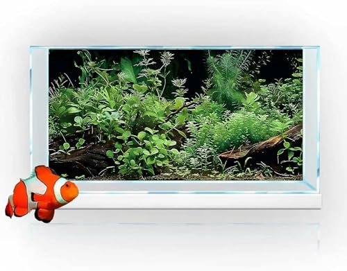 Aquatic Plant Aquarium Background, River Bed & Lake Tropical Undersea Tree BranchFish Tank Background, 6 EVA Double-Sided Tapes 36x18 inches/90x45 - color: Green, size: 36"L x 18"W