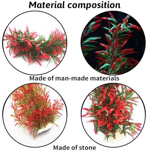Large Aquarium Plants Artificial Water Seaweed 2 Pcs About 13 Inch for Fish Tank Decor Plastic Plant for Betta Shrimp Red Gladiolus - color: Red-13''(2pcs)