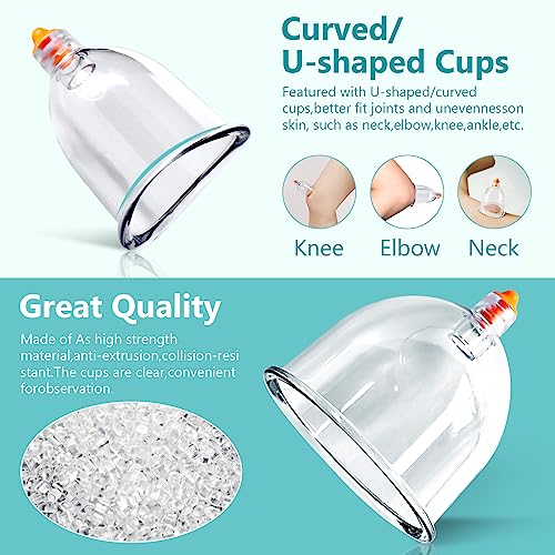 Cupping Therapy Set, 18 Pcs Cupping Set, Professional Cupping Kit for Massage Therapy, Portable Upgrade Cupping with Case, Pump Suction Cups for Cellulite Muscle Pain Relief Physical Therapy. - size: 18 CUPS
