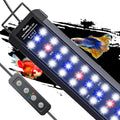 Pawfly 14W Aquarium LED Light for 18 to 24 Inch Extendable Fish Tank Light with Full Spectrum Brilliant White Blue Red Lights with Daytime & Night Modes Timer Auto On/Off Adjustable Brightness - color: Basic with Timer, size: 18"-24"