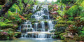 AWERT 36x24 inches Waterfall Aquarium Background Forest Park Green Tropical Plants Fish Tank Background Reptile Habitat Background Vinyl Background - size: 36x24in/90x60cm