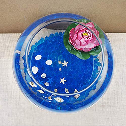 OMEM Big Blue Glass Crystal Stone,Aquarium Stone,Fish Tank Gravel,Vase,Plate Planting,Aquarium Decor(A Pack of 500, Blue) - color: Blue, size: A Pack of 500