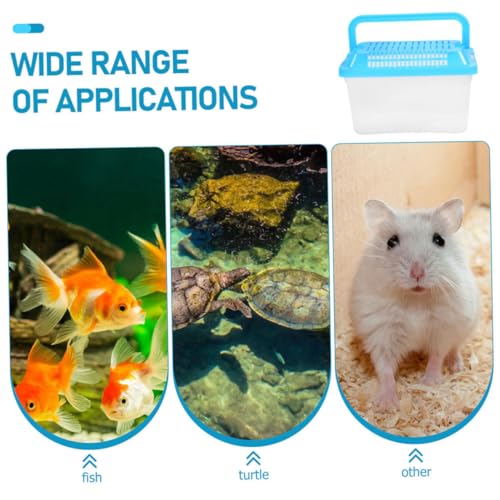 Small Aquarium Carrier Portable Fish Tank Turtle Habitat for Travel Lightweight Reptile Transport Box for Hamsters Outdoor Adventures
