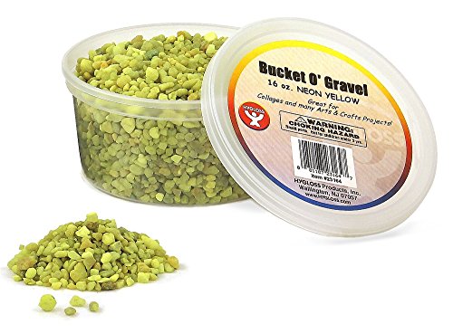 Hygloss Products Craft Rocks, Mini Stones For Art Projects - Bucket O' Gravel, Neon Yellow, 1 lb - color: Neon Yellow, size: 1 lb, style: Gravel