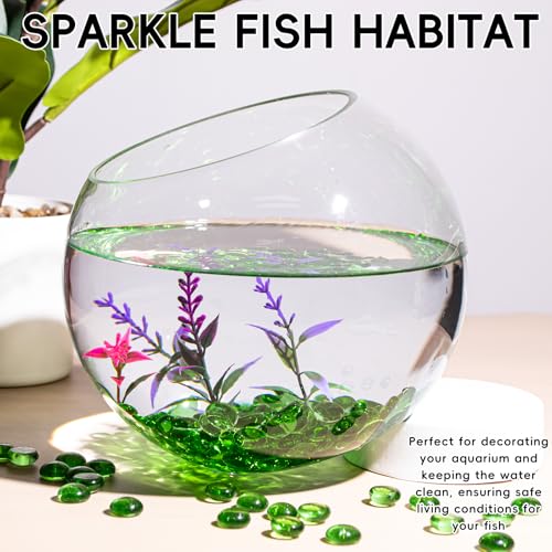 1 LB Green Glass Marbles, Mini Flat Glass Beads~150 PCS for Vase Fillers, Floral Bottom Mancala Gems Pebbles Fish Tank Rocks for Table Aquarium,Home Decor Art Craft Supplies(0.5"~0.7") - color: Green~1 Lb, size: 1 LB
